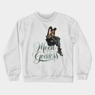 Grungy Moon Goddess Crewneck Sweatshirt